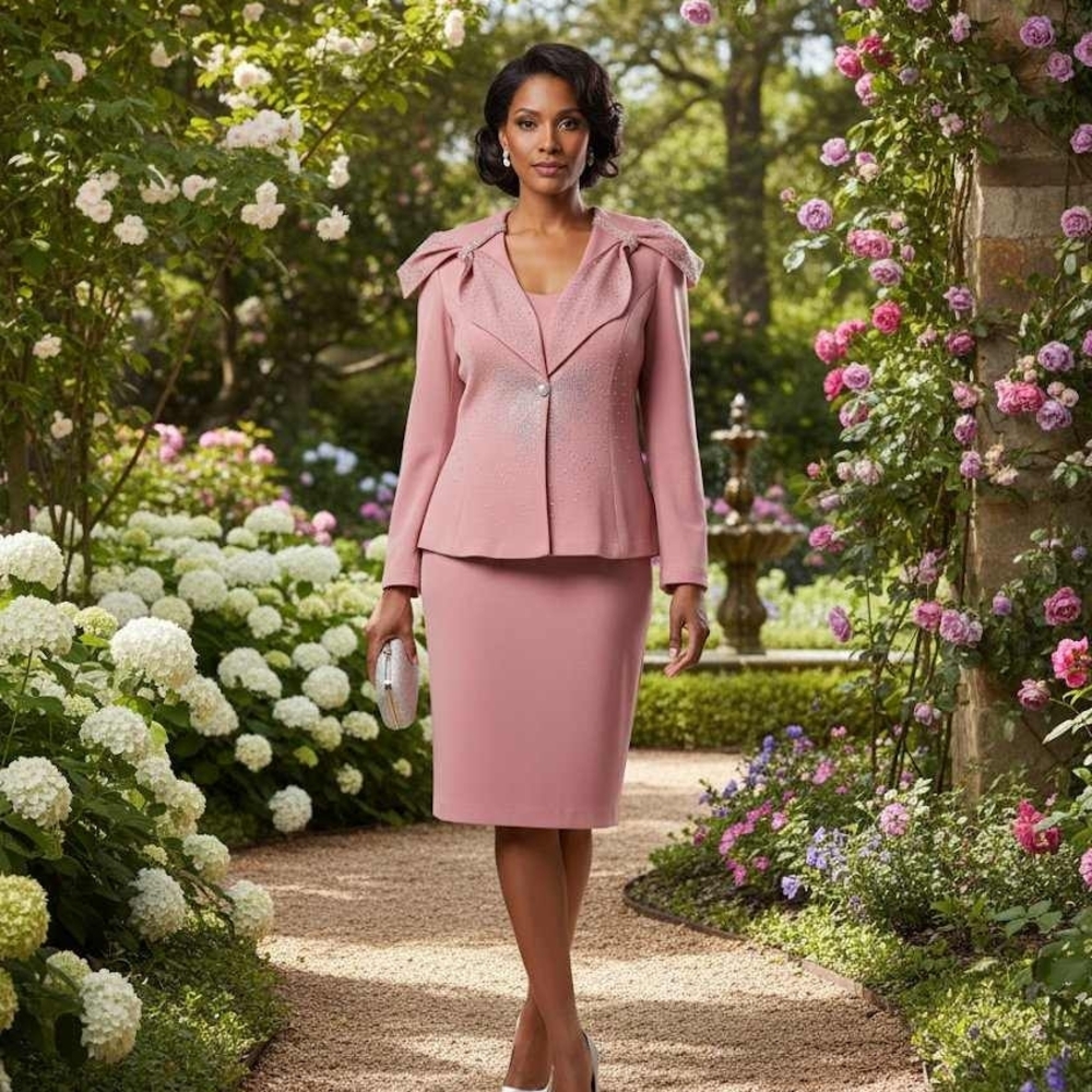 Chic Pink Women's Skirt Set
